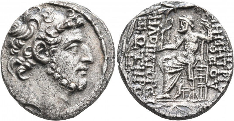 SELEUKID KINGS OF SYRIA. Demetrios III Eukairos, 97/6-88/7 BC. Tetradrachm (Silv...