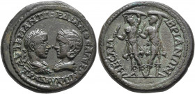 THRACE. Mesembria. Gordian III, with Tranquillina, 238-244. Tetrassarion (Bronze, 27 mm, 13.95 g, 7 h). AYT K M ANT ΓOPΔIANOC AYΓ CEB / TPANKYΛΛINΑ La...