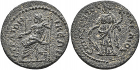 CARIA. Stratonicaea. Pseudo-autonomous issue. Diassarion (?) (Bronze, 24 mm, 7.50 g, 6 h), Leon, son of Alkaios, magistrate, time of Septimius Severus...
