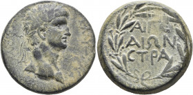 CILICIA. Aegeae. Claudius, 41-54. Diassarion (Bronze, 24 mm, 9.37 g, 12 h), Stra..., magistrate. [...] ΚΛΑΥΔ[ΙΟC] Laureate head of Claudius to right. ...
