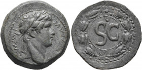 SYRIA, Seleucis and Pieria. Antioch. Otho, 69. 'As' (Bronze, 24 mm, 7.83 g, 12 h). IMP M O[THO C]AE AVG Laureate head of Otho to right. Rev. Large SC ...