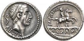 L. Marcius Philippus, 57 BC. Denarius (Silver, 18 mm, 4.11 g, 9 h), Rome. ANCVS Diademed head of Ancus Marcius to right; behind, lituus. Rev. PHILIPPV...
