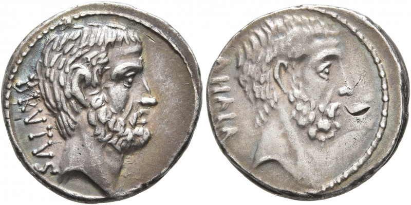 M. Junius Brutus, 54 BC. Denarius (Silver, 17 mm, 4.07 g, 8 h), Rome. BRVTVS Bea...