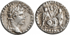 Augustus, 27 BC-AD 14. Denarius (Silver, 17 mm, 3.76 g, 9 h), Lugdunum, 2 BC-AD 4. CAESAR AVGVSTVS DIVI F PATER [PATRIAE] Laureate head of Augustus to...