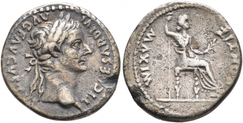 Tiberius, 14-37. Denarius (Silver, 18 mm, 3.51 g, 12 h), Lugdunum. TI CAESAR DIV...