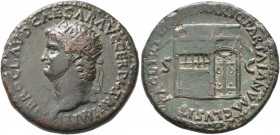 Nero, AD 54-68. Dupondius (Bronze, 27 mm, 14.00 g, 7 h), Rome, circa 66. NERO CLAVD CAESAR AVG GER P M TR P IMP P P Radiate head of Nero to left. Rev....