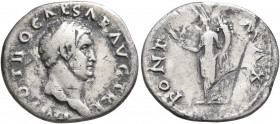 Otho, 69. Denarius (Silver, 20 mm, 2.86 g, 6 h), Rome, 15 January-16 April 69. IMP OTHO CAESAR AVG TR P Bare head of Otho to right. Rev. PONT MAX Aequ...