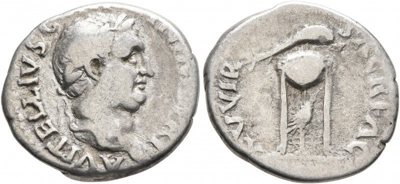 Vitellius, 69. Denarius (Silver, 18 mm, 3.00 g, 6 h), Rome, late April-20 Decemb...