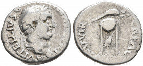 Vitellius, 69. Denarius (Silver, 18 mm, 3.00 g, 6 h), Rome, late April-20 December 69. A VITELLIVS GERM IMP AVG TR P Laureate head of Vitellius to rig...