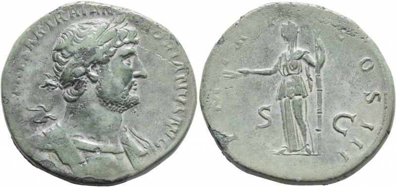 Hadrian, 117-138. Sestertius (Orichalcum, 33 mm, 23.32 g, 5 h), Rome, 121-123. I...