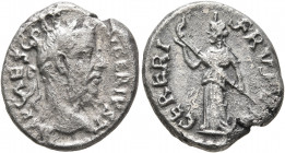 Pescennius Niger, 193-194. Denarius (Silver, 17 mm, 3.71 g, 7 h), Antiochia. IMP CAES C PESC NIGER IVST Laureate head of Pescennius Niger to right. Re...