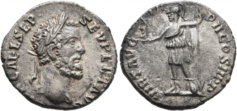 Septimius Severus, 193-211. Denarius (Silver, 18 mm, 2.43 g, 6 h), a contemporar...