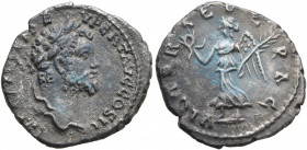 Septimius Severus, 193-211. Denarius (Silver, 17 mm, 1.93 g, 6 h), Emesa, 194-195. IMP CAE L SEP SEV PERT AVG COS II Laureate head of Septimius Severu...
