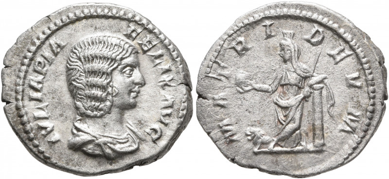 Julia Domna, Augusta, 193-217. Denarius (Silver, 20 mm, 3.54 g, 12 h), Rome. IVL...