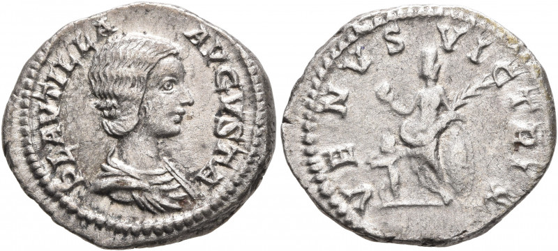 Plautilla, Augusta, 202-205. Denarius (Silver, 19 mm, 3.52 g, 7 h), Rome. PLAVTI...