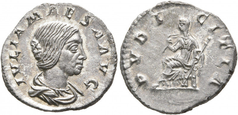 Julia Maesa, Augusta, 218-224/5. Denarius (Silver, 18 mm, 2.66 g, 1 h), Rome, 22...