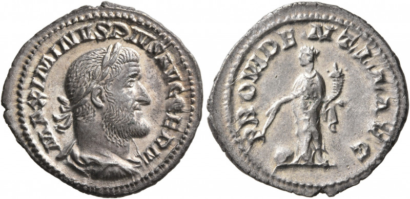 Maximinus I, 235-238. Denarius (Silver, 20 mm, 1.61 g, 6 h), Rome, 236-237. MAXI...