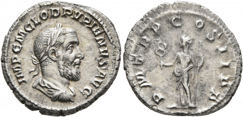 Pupienus, 238. Denarius (Silver, 20 mm, 3.16 g, 6 h), Rome, circa April-June 238...