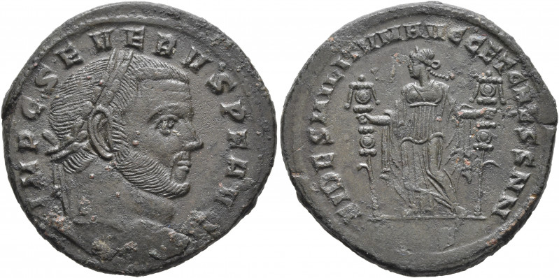 Severus II, 306-307. Follis (Bronze, 28 mm, 10.05 g, 12 h), Aquileia, 306-307. I...