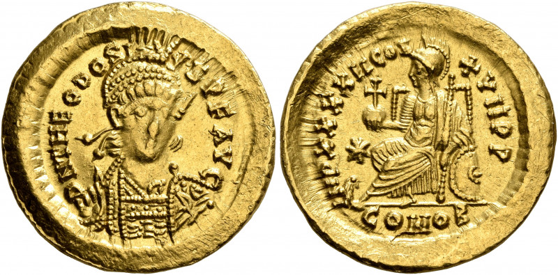 Theodosius II, 402-450. Solidus (Gold, 21 mm, 4.45 g, 6 h), Constantinopolis, 44...