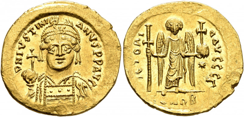 Justinian I, 527-565. Solidus (Gold, 20 mm, 4.30 g, 6 h), Constantinopolis, circ...