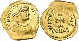 Heraclius, 610-641. Tremissis (Gold, 17 mm, 1.46 g, 6 h), Constantinopolis, circa 613-641. δ N hЄRACLIЧS T P P AVI Diademed, draped and cuirassed bust...