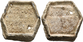 BITHYNIA. Nicomedia. Valerian I and Gallienus, 253-260. Weight of 1 Litra (Lead, 100x100 mm, 490.00 g, 6 h), (C. Iulius ?) Senecio, legatus augusti pr...