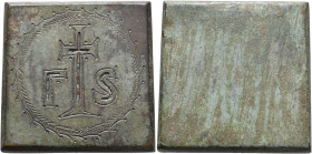 BYZANTINE. 4th-6th centuries. Weight of 6 Ounkia (Bronze, 43x43 mm, 161.73 g), a uniface square commercial weight with plain edges. Γo - S Cross; all ...