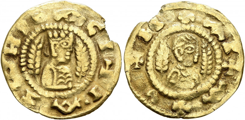 AXUM. Hataz, before 620 and after 630. Chrysos (Electrum, 17 mm, 1.26 g, 12 h). ...