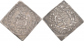 AUSTRIA. Salzburg, Erzbistum. Paris von Lodron, 1619-1653. 1/9 Talerklippe 1644 (Silver, 24x23 mm, 3.11 g, 12 h) :SANCT:RUTBER-TVS•EPS:SAL:1644 St. Ru...