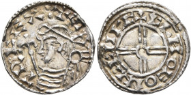 BRITISH, Anglo-Saxon. Kings of All England. Cnut, 1016-1035. Penny (Silver, 17 mm, 0.91 g, 2 h), a contemporary imitation of a short cross penny, unce...
