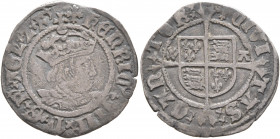 BRITISH, Tudor. Henry VIII, 1509-1547. Halfgroat (Silver, 19 mm, 1.17 g, 1 h), Archbishop Warham, Canterbury. ✠HENRIC' VIII D G R' AGL' Z F' Crowned b...