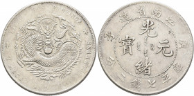 CHINA, Qīng dynasty. Dézōng (Guāngxù), 1875-1908. 7 Mace 2 Candareens – Dollar (Silver, 39 mm, 26.95 g, 12 h), Jiāngnán (Kiang Nan) province, cyclical...