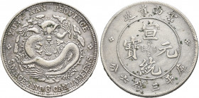 CHINA, Qīng dynasty. Xuāntong (Hsüan-T’ung), 1908-1912. 3 Mace and 6 Candareens – 50 Cents (Silver, 33 mm, 13.14 g, 12 h), Yúnnán (Yun-Nan) province, ...