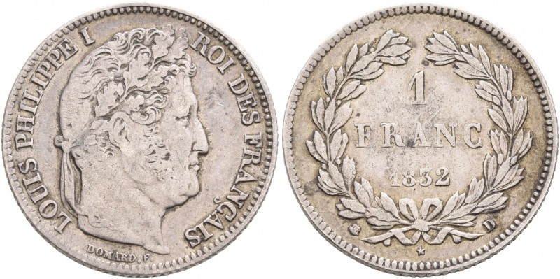 FRANCE, Royal (Restored). Louis Philippe, 1830-1848. Franc 1832 (Silver, 22 mm, ...