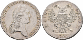 GERMANY. Sachsen-Albertinische Linie. Friedrich August III (I), 1763-1827. Taler 1790 (Silver, 41 mm, 28.02 g, 12 h), Dresden. On the Vicariat. FRID A...