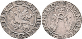 ITALY. Milano (Duchi). Galeazzo Maria Sforza, 1466-1476. Grosso da 4 Soldi (Silver, 21 mm, 2.49 g, 12 h). (Small mitred head) GZ M SF VICECOS DVX MLI ...