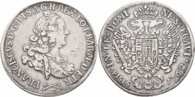 ITALY. Toscana (Granducato). Francesco Stephan, 1737-1765. Francescone 1762 (Silver, 41 mm, 27.14 g, 6 h), Firenze. FRANCISCVS•D•G•R•I•S•A•G•H•REX•LOT...