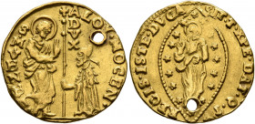 ITALY. Venezia (Venice). Alvise IV Giovanni Mocenigo, 1763-1779. Zecchino (Gold, 20 mm, 3.38 g, 5 h). ALOY•MOCEN• - S•M•VENET St. Mark standing right,...