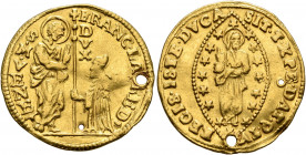 ITALY. Venezia (Venice). Francesco Loredano, 1752-1762. Zecchino (Gold, 22 mm, 3.40 g, 3 h). FRANC•LAVRED✱ - S•M•VENET✱ St. Mark standing right, holdi...