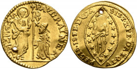 ITALY. Venezia (Venice). Paolo Renier, 1779-1789. Zecchino (Gold, 22 mm, 3.49 g, 5 h). PAVL•RAINER• - •S•M•VENET St. Mark standing right, holding book...