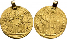 ITALY. Venezia (Venice). Paolo Renier, 1779-1789. Zecchino (Gold, 22 mm, 2.59 g, 12 h), a contemporary eastern imitation, after 1779. PAVL•RAINER - •S...