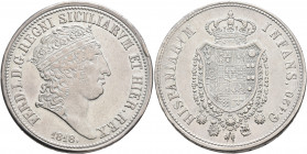 ITALY. Regno delle Due Sicilie. Ferdinando I, 1816-1825. 120 Grana - Piastra 1818 (Silver, 37 mm, 27.55 g, 6 h), Naples FERD I D G REGNI SICILIARVM ET...