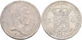 NETHERLANDS. William I, 1815-1840. Gulden 1820 (Silver, 29 mm, 10.72 g, 6 h), Utrecht WILLEM KONING DER NED•G•H•V•L• Bare head of William I to right. ...