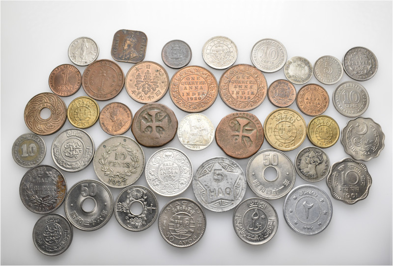 A lot containing 40 silver, nickel and bronze coins. All: Asia. Fine to extremel...