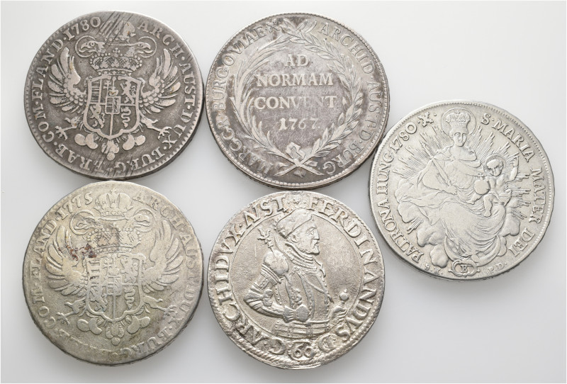 A lot containing 5 silver coins. All: Austria, Habsburg. Fine to very fine. LOT ...