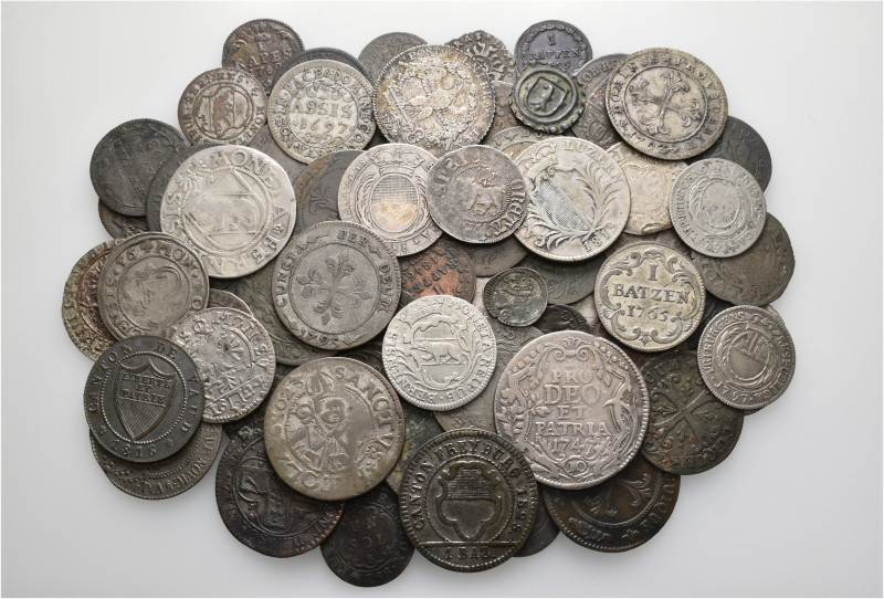 A lot containing 83 silver and bronze coins. All: Switzerland ('Kantonsmünzen')....