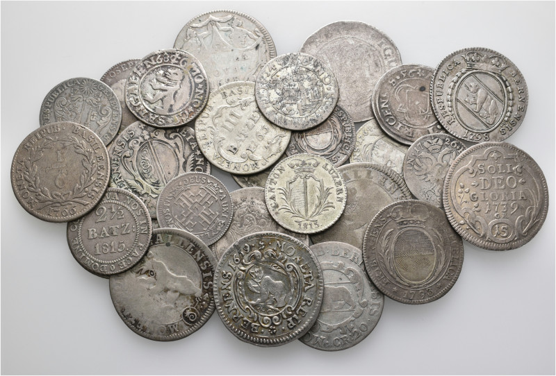 A lot containing 27 silver coins. All: Switzerland ('Kantonsmünzen'). Very fine ...