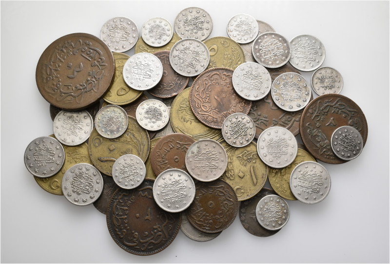 A lot containing 53 silver, bronze and copper-nickel coins. All: Turkey. About v...