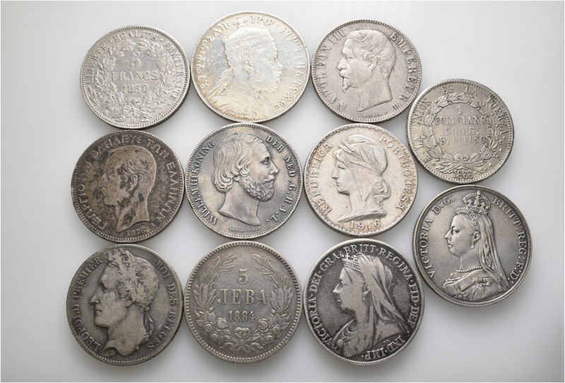 A lot containing 11 silver coins. All: World. Fine to very fine. LOT SOLD AS IS,...